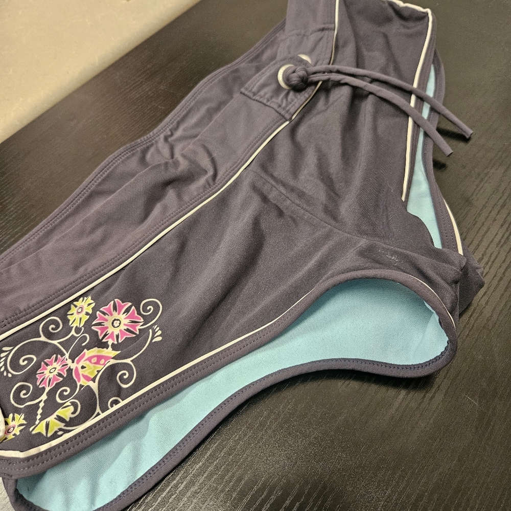 ATHLETA - Gray Boyshort Swim Bikini Bottom Sz. Lg.